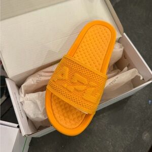 APL Orange Mesh Slide Sandals